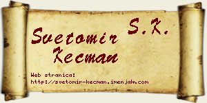 Svetomir Kecman vizit kartica